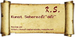 Kunst Seherezádé névjegykártya